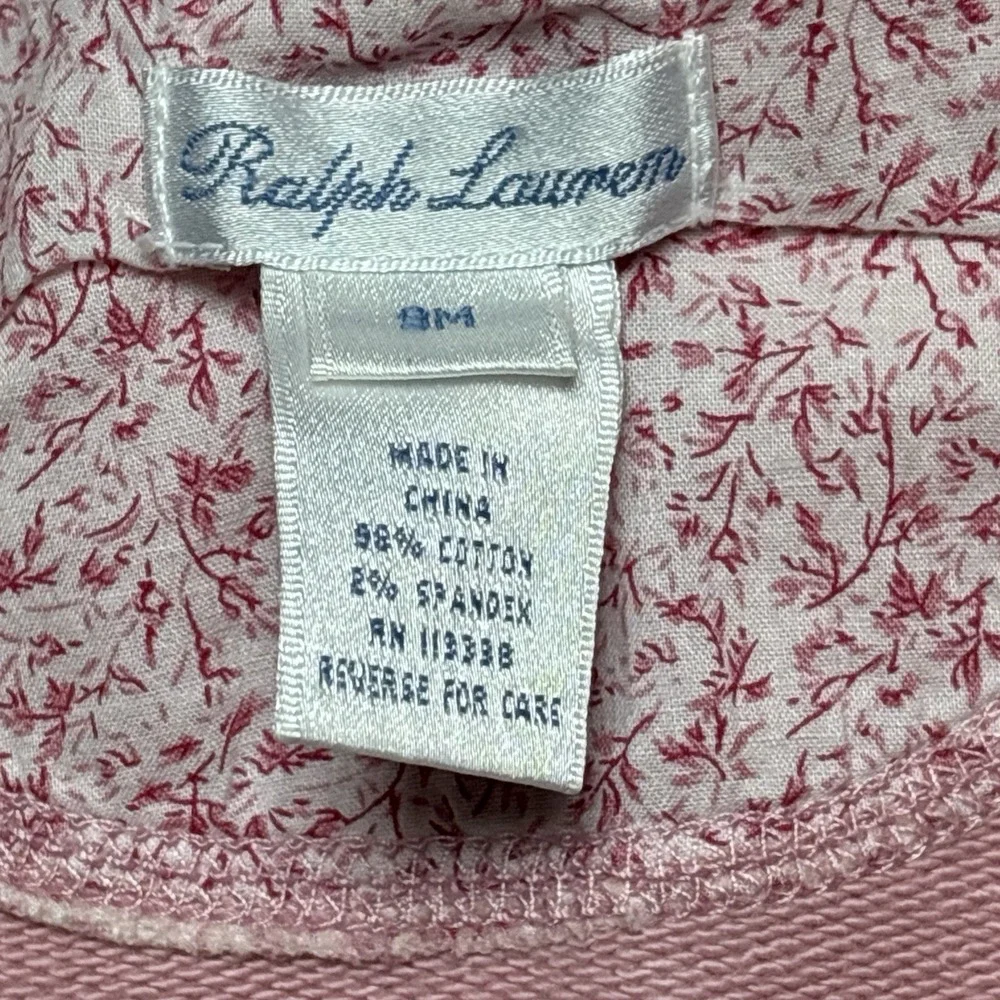 Ralph Lauren Girls Pink  2pc Long Sleeve Top/ Jacket And Pants Set 9M